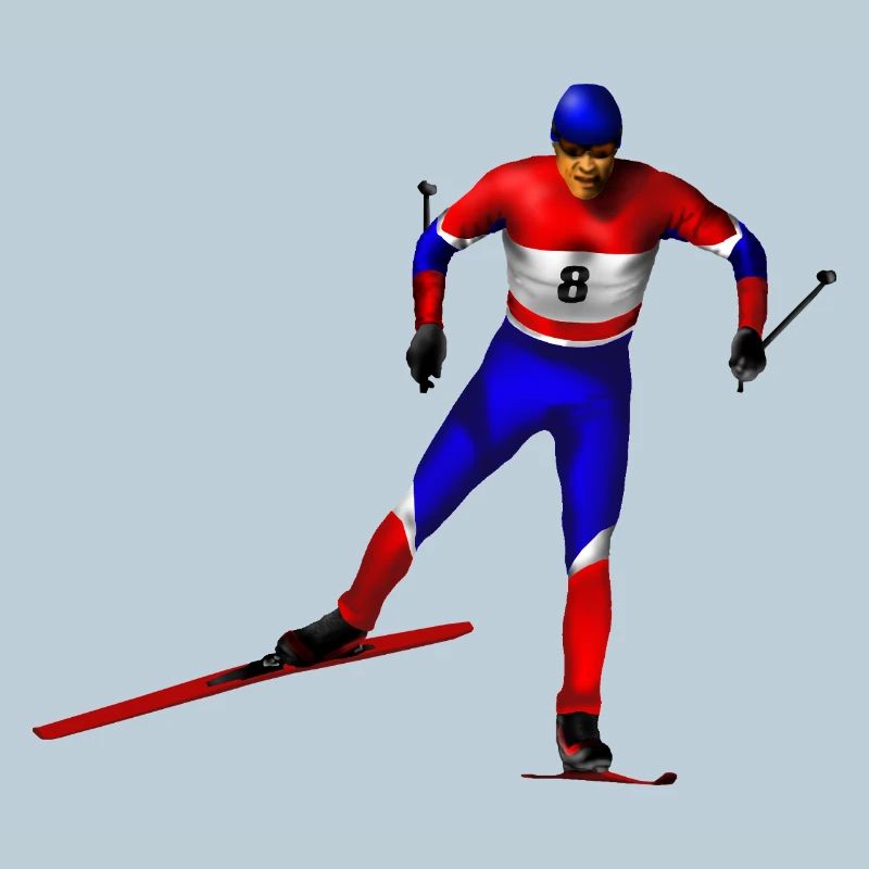 Skiers Red Blue White – Dynamic Style
