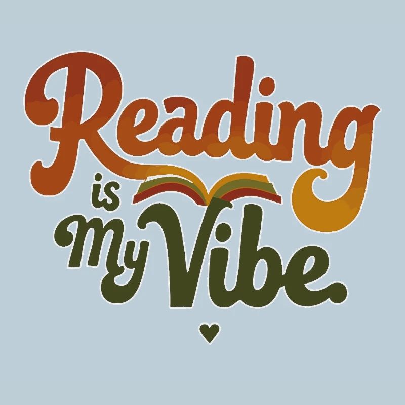 Reading Is My Vibe – Retro Buchspruch