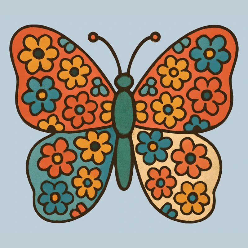 Butterfly with floral pattern