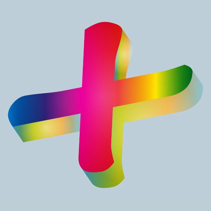 buntes Plus Zeichen in Regenbogenfarben