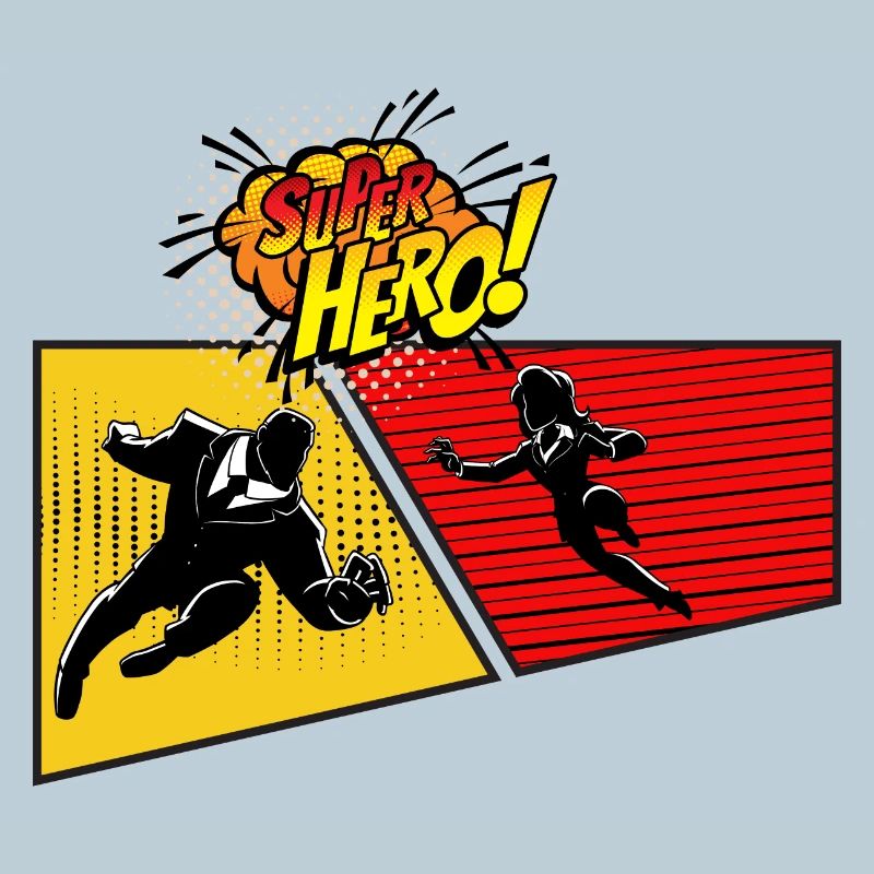 Superhelden-Pop-Art-Tafel
