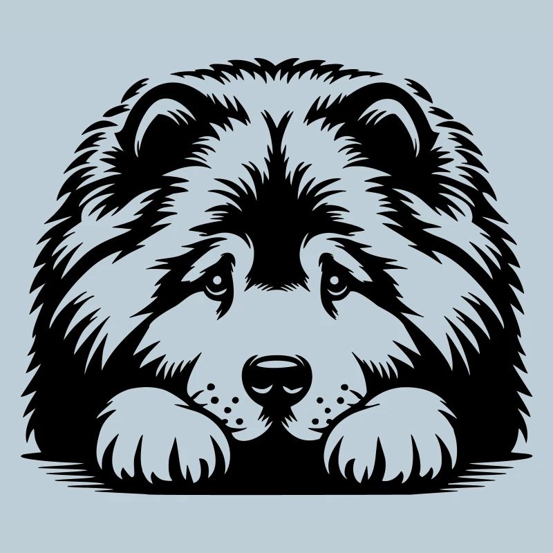 Tête de Chow Chow avec pattes