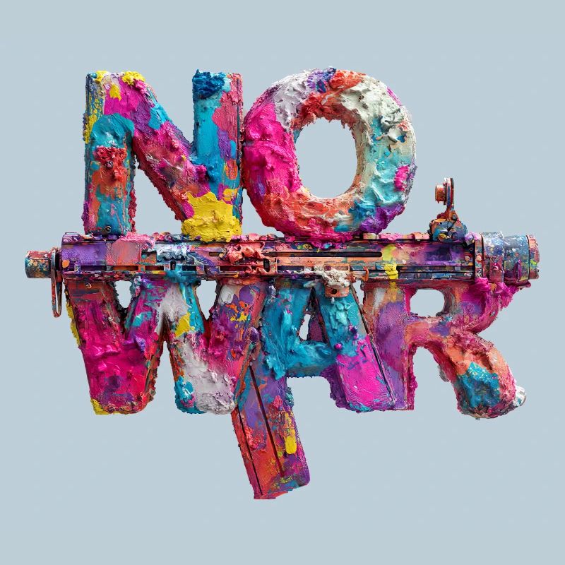 No War Colorful Gun Art