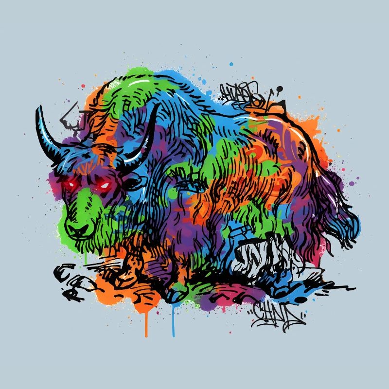 Regenbogenyak Graffiti Muster