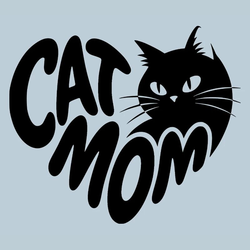 Cat Mom Herz mit schwarzer Katze