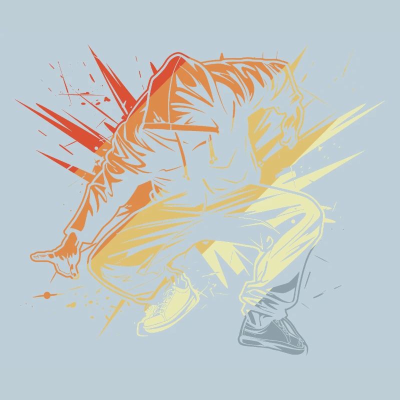 Breakdancer Zeichnung Vintage