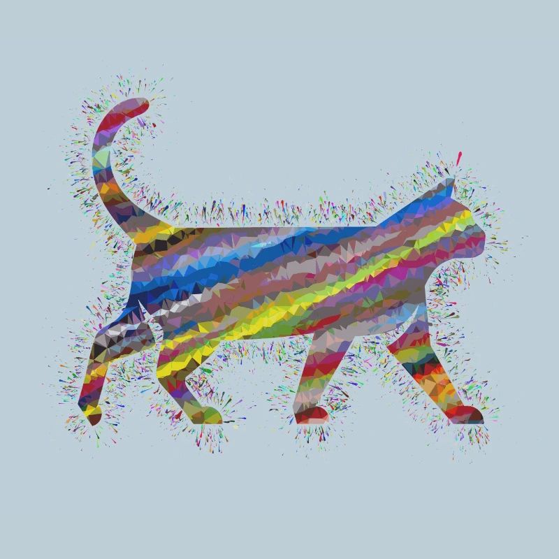 Animaux arc-en-ciel Prisme Chat