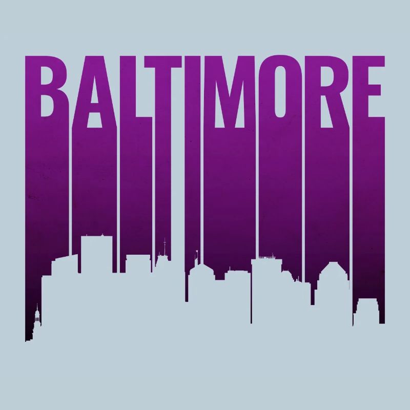 Baltimore Skyline im Lila-Dämmerlicht