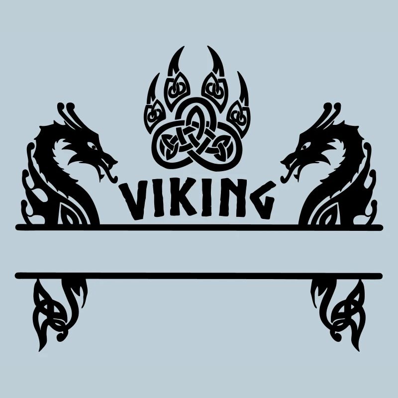 Viking bear claw two dragons nameplate 8
