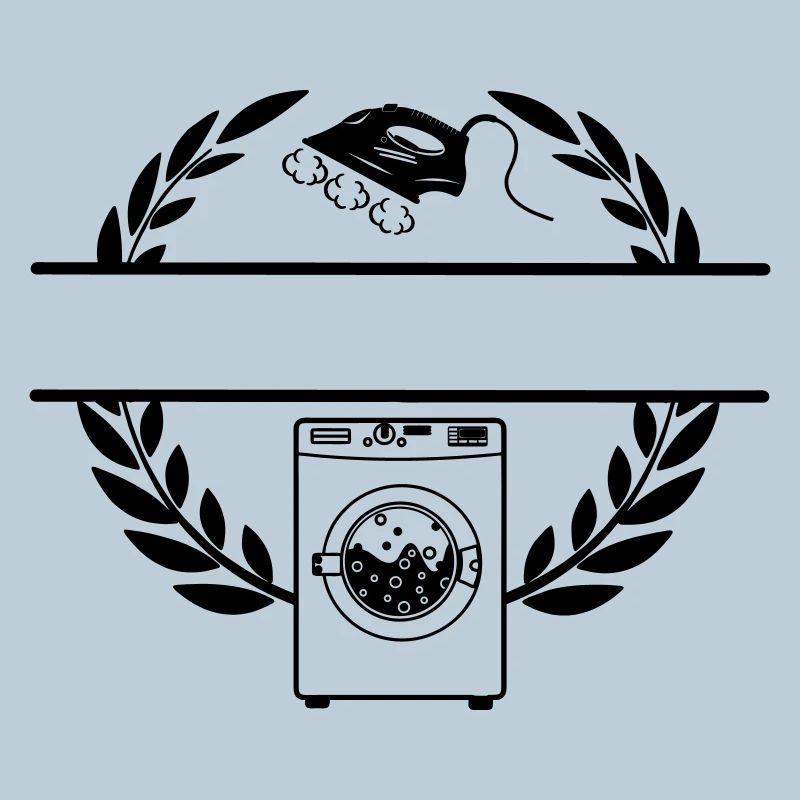 Washing machine in laurel wreath