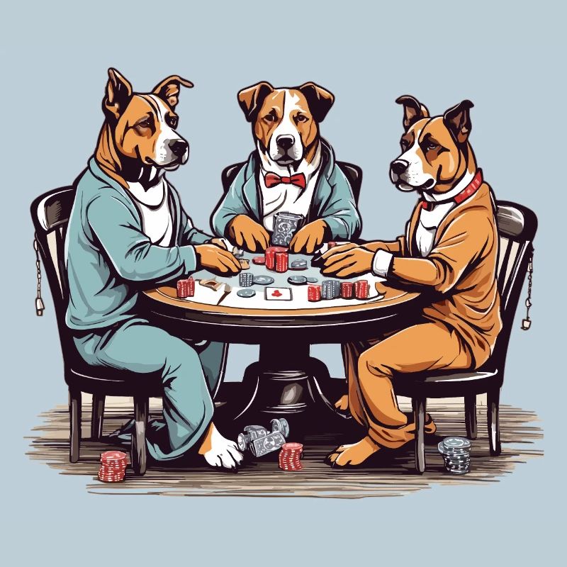 Three Dogs Playing Poker