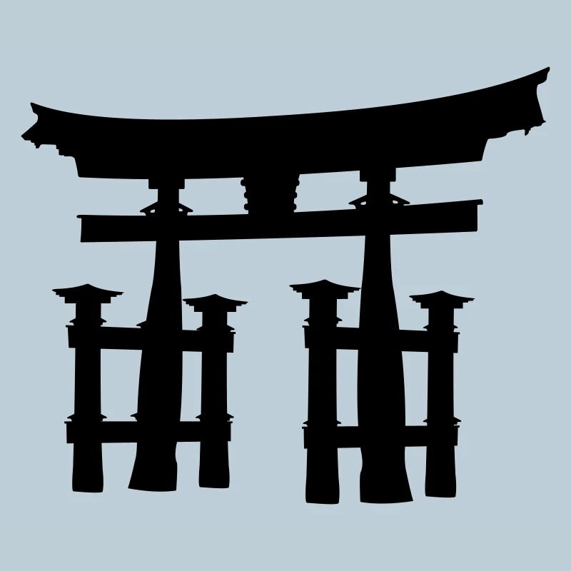 Torii japonais ou image d’ombre transparente de porte