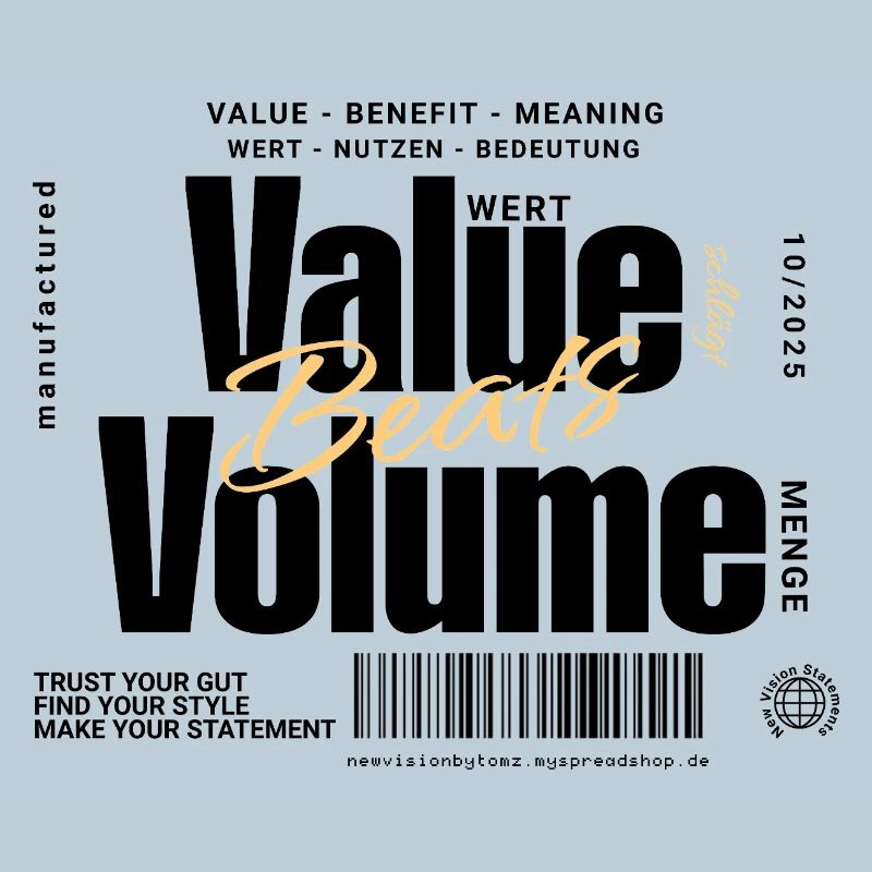 Value Beats Volume – Statement Design (Light)
