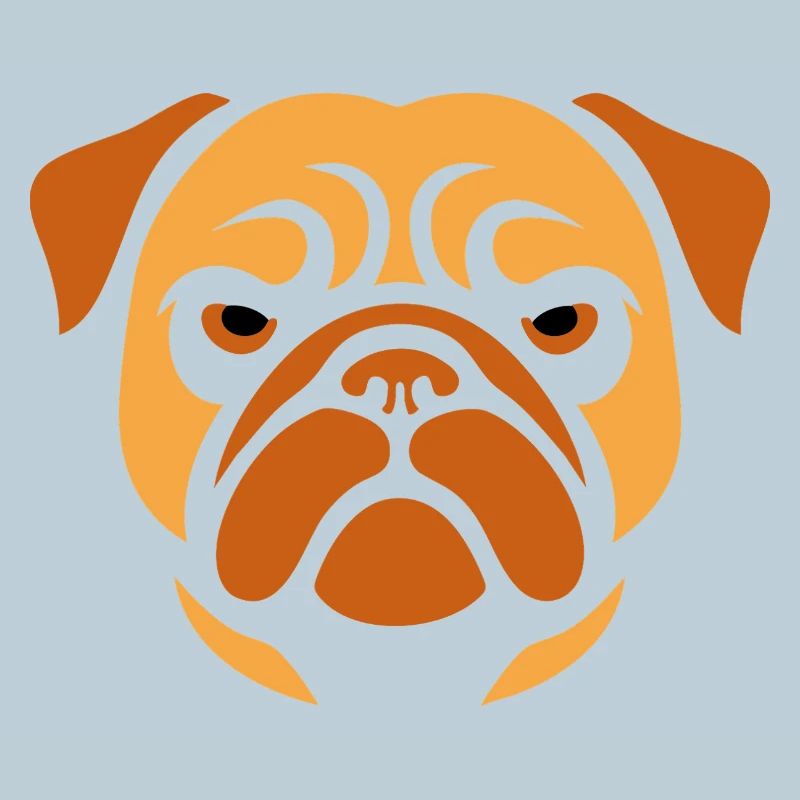 Pug , Dog head