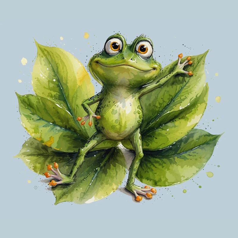 Dancing frog on lily pad