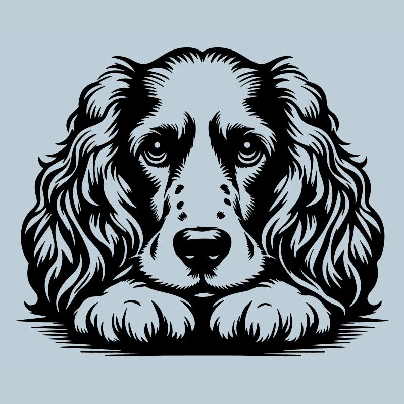 Tête de cocker avec pattes