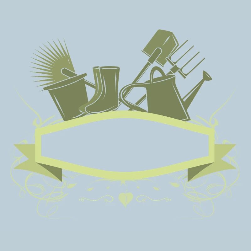 Bannière de jardin décorative avec outils