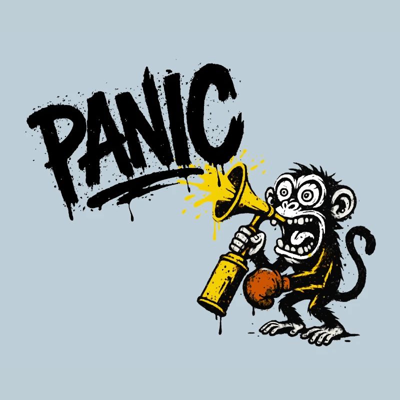 Expressive monkey with megaphone