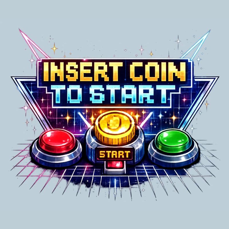 Bouton de démarrage arcade Neon Rétro