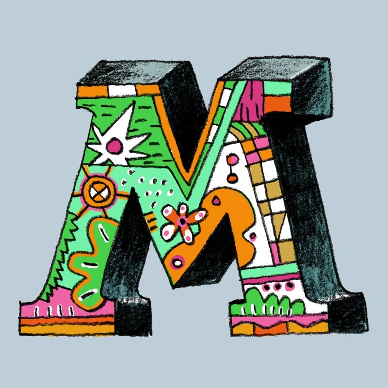 M Farbexplosion Doodle-Kunst