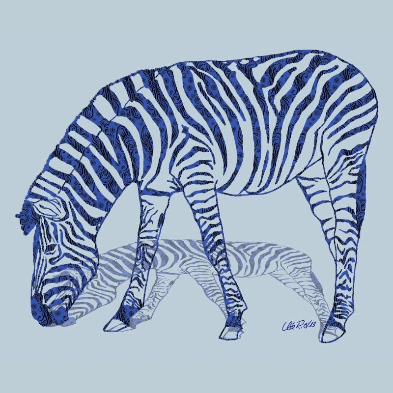 Zebra with zebra shadow