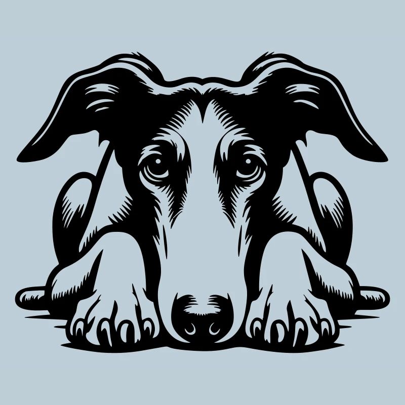 Galgo Head with Paws