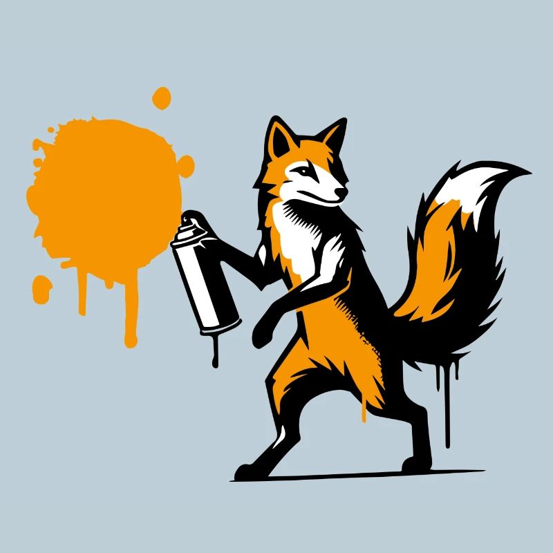 Graffiti fox in creative stencil style