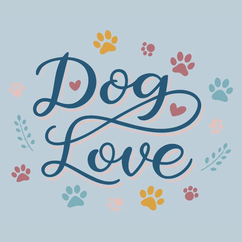 Dog Love Script Pastel Paw