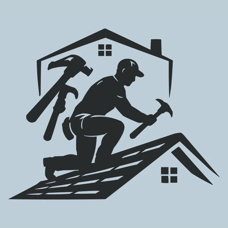 Dachhandwerker Silhouette Dachdecker