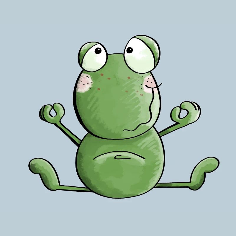 Frog makes yoga - frogs - meditation - toad