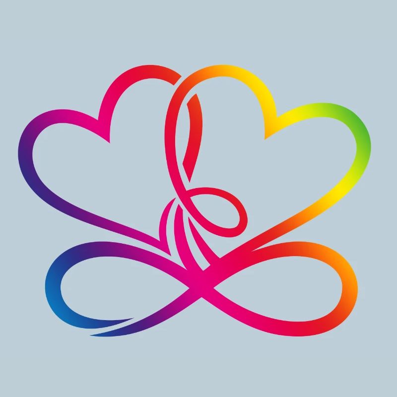 Two Hearts Rainbow Infinity Love CSD LGBT