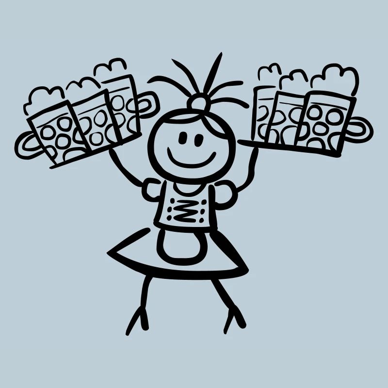 Kellnerin im Dirndl mit Biertablett