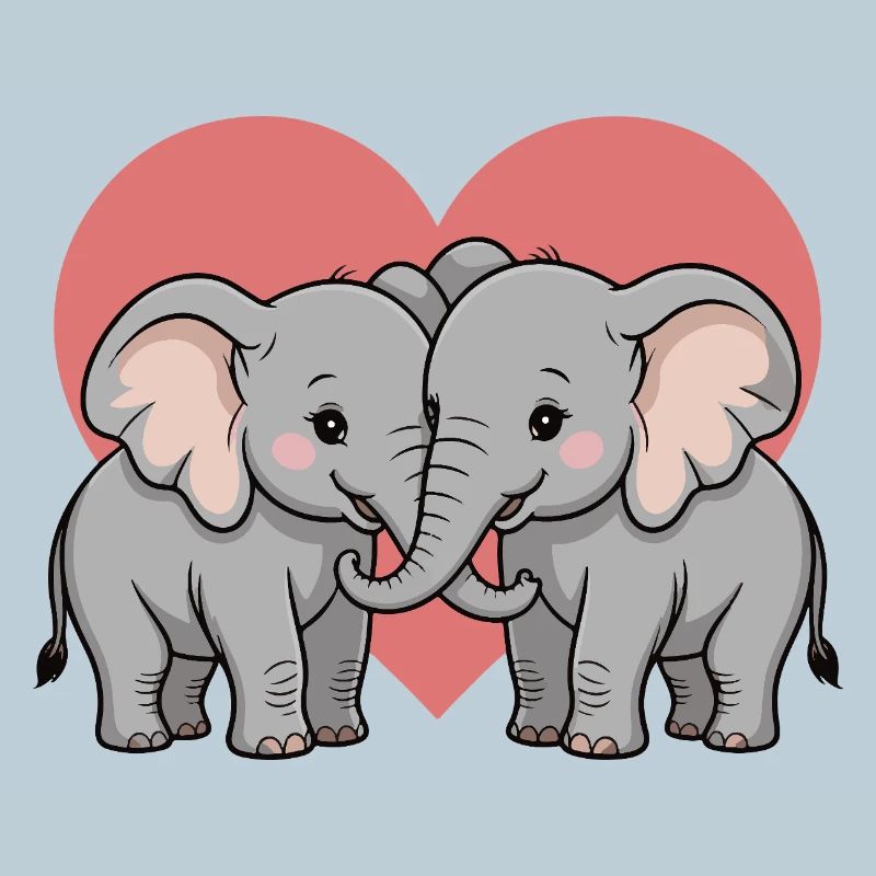 Elefant Paar Herz