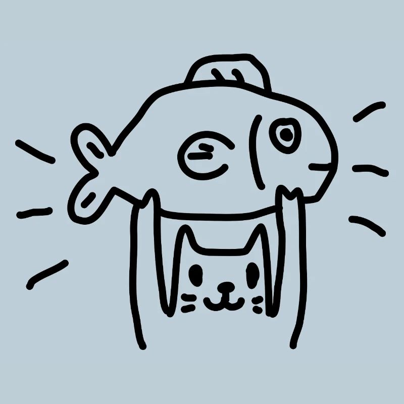 Chat pêchent au poisson