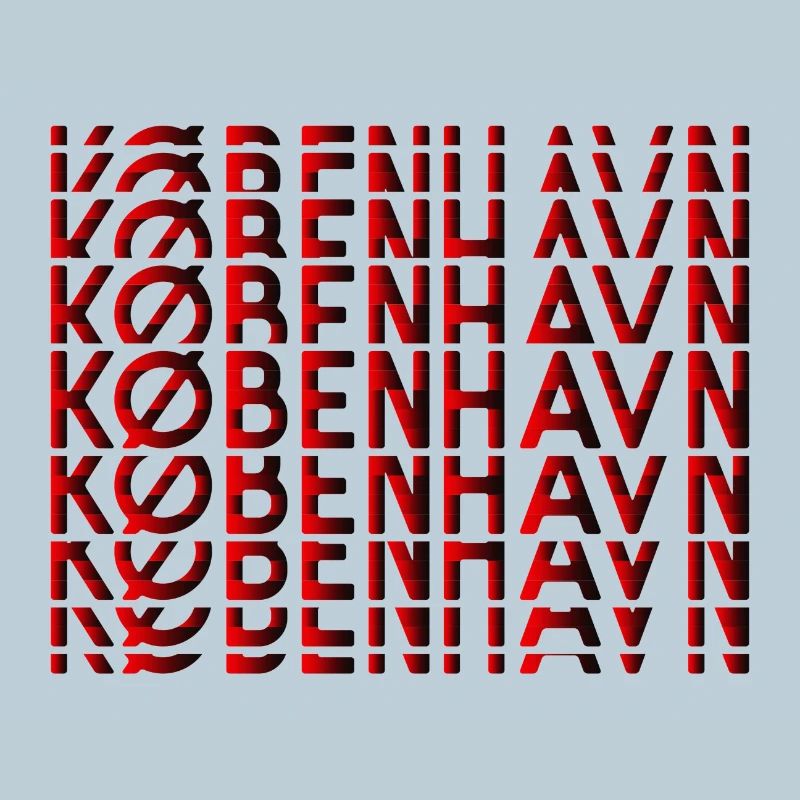 Motif typographique néon de Copenhague