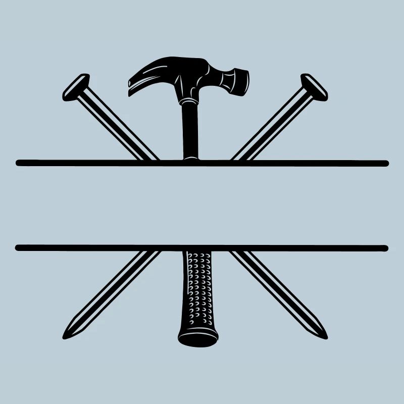 Carpenter logo nails and hammer