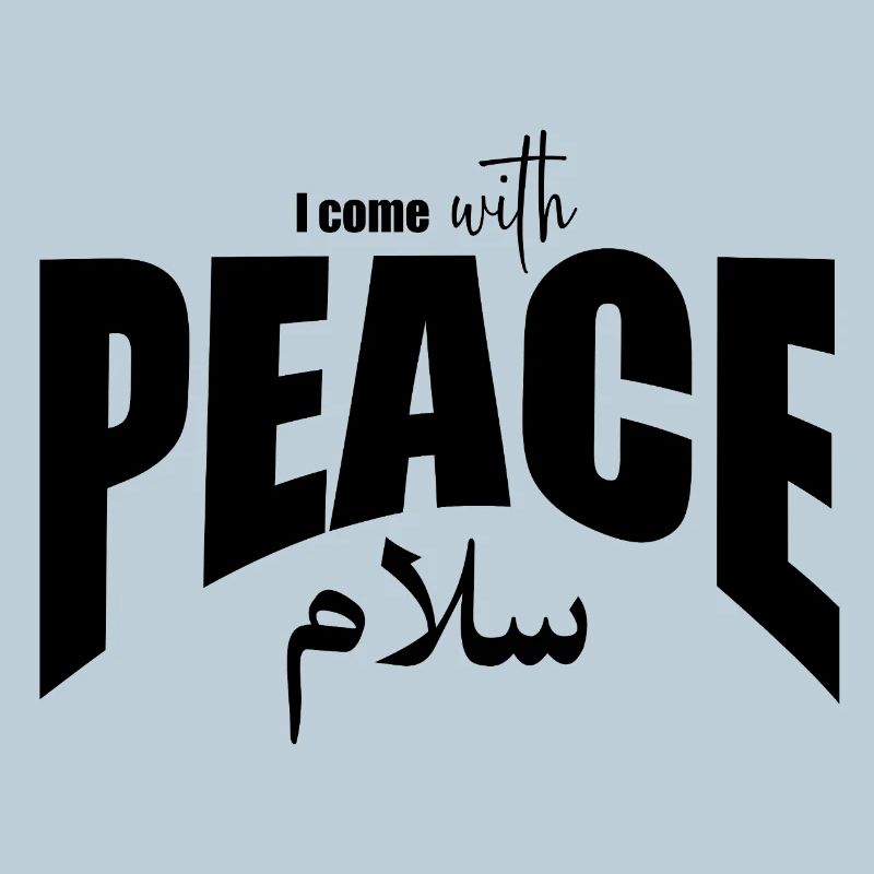 Je viens avec Peace Typography Design-Noir