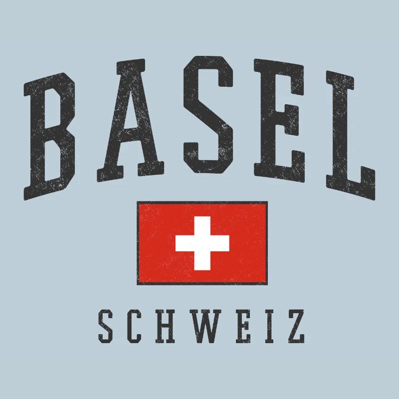 Basel Switzerland Design with flag