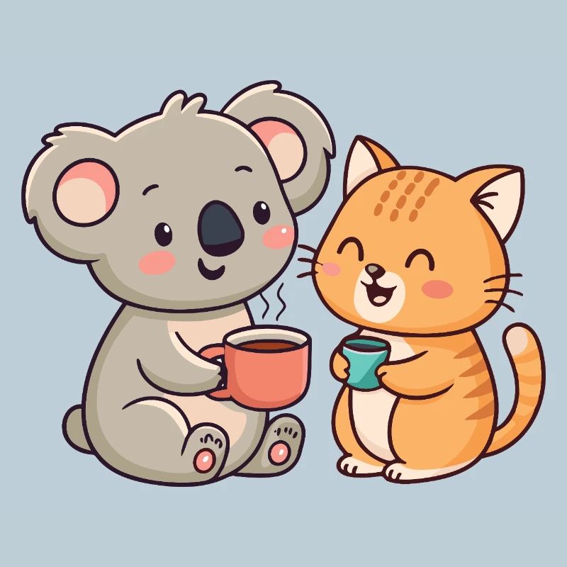 Friendship, Coffee, Koala and Cat