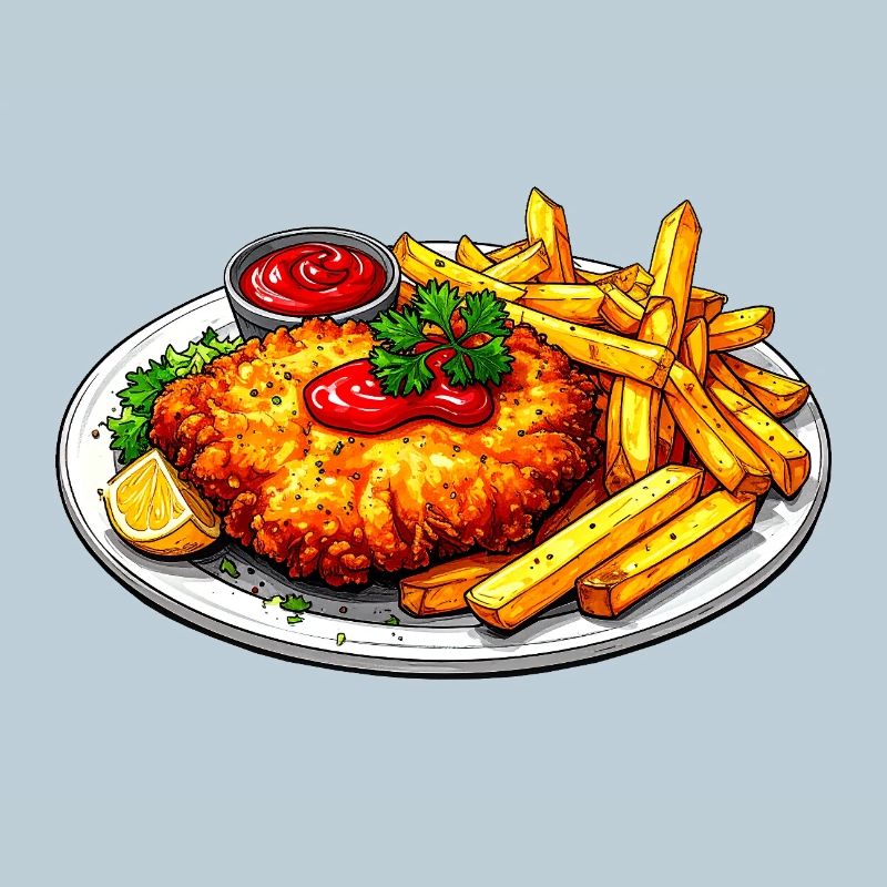 Schnitzel mit Pommes