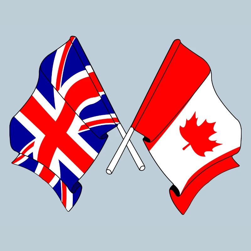 Drapeau de l’Angleterre et drapeau du Canada