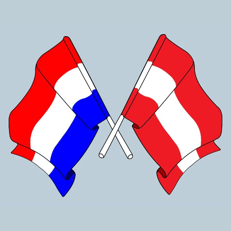 Drapeau Pays-Bas, drapeau Autriche