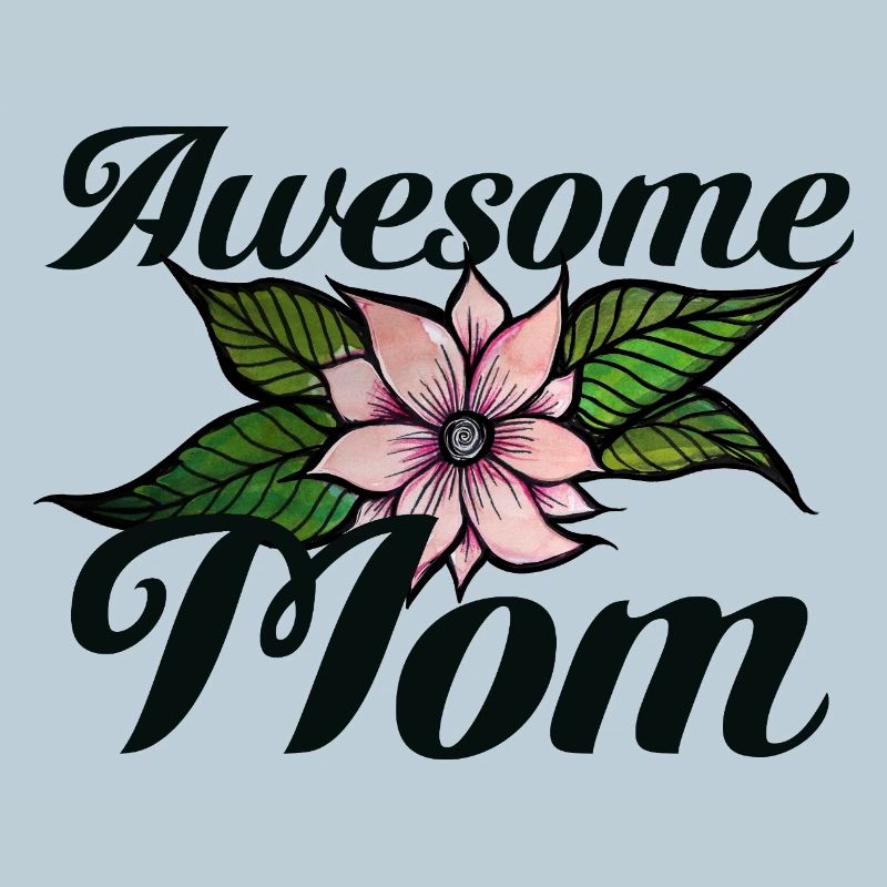 Awesome Mom Floral Emblem