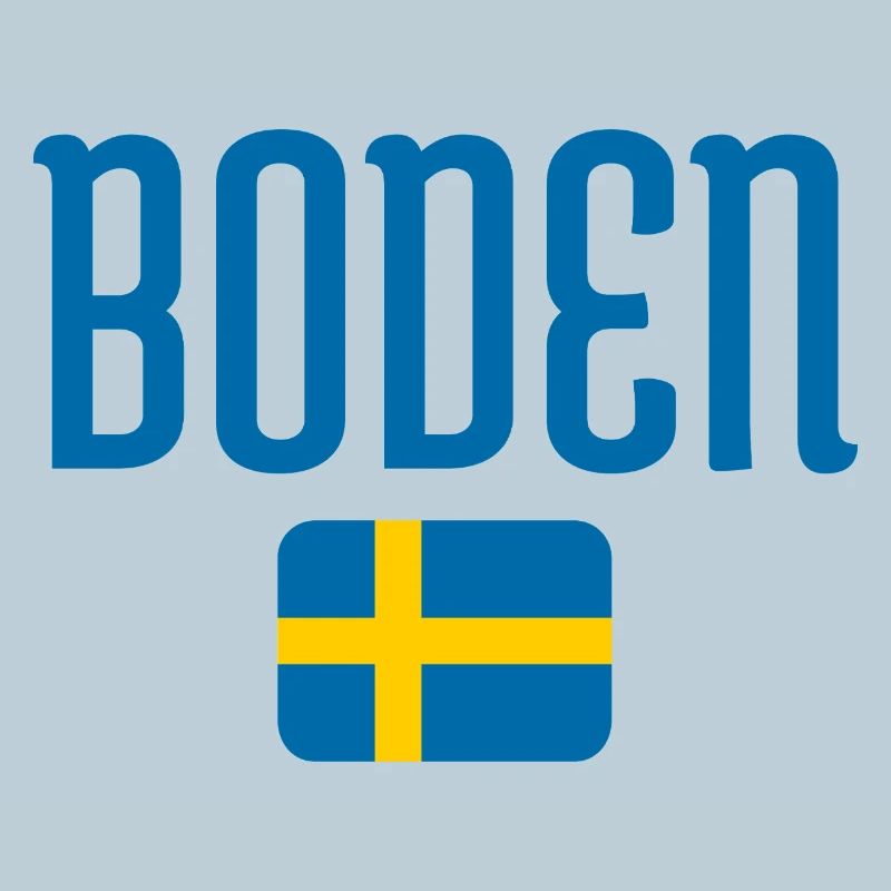 Boden Sweden Flag Typography