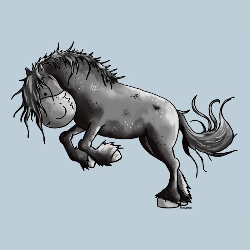 Sauvage Cheval frison - Chevaux
