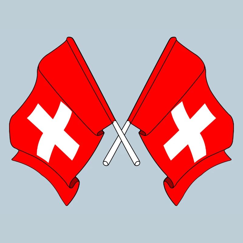 Two flags Switzerland