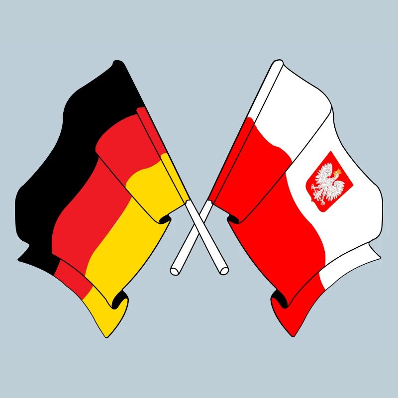 Drapeau de l’Allemagne et drapeau de la Pologne