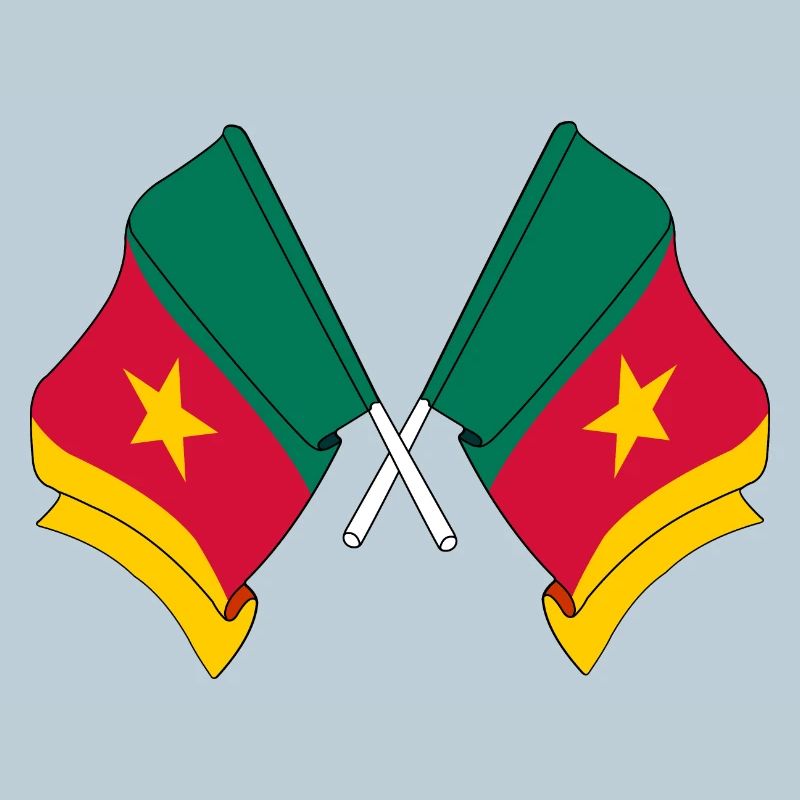 Deux drapeaux Cameroun