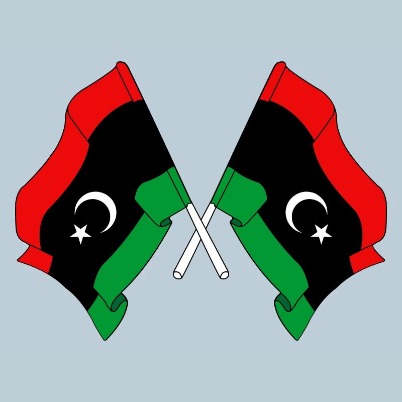 Two flags Libya