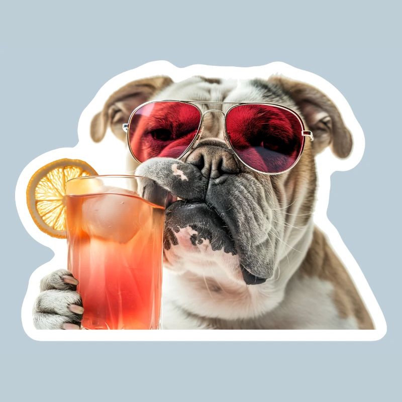 bully drinking cocktail